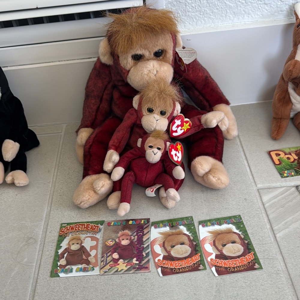 Ty Schweetheart Beanie Buddy, Baby & Teenie Beanie 4 foil collector cards.